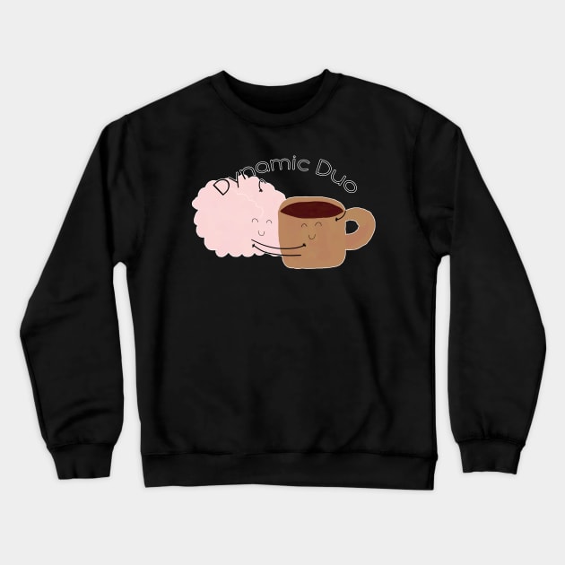 Coffee and Brain are the Dynamic Duo! Crewneck Sweatshirt by Joselo Rocha Art